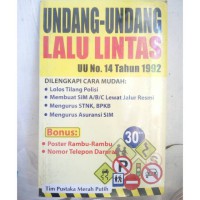 Undang-undang Lalu Lintas UU No. 14 Tahun 1992